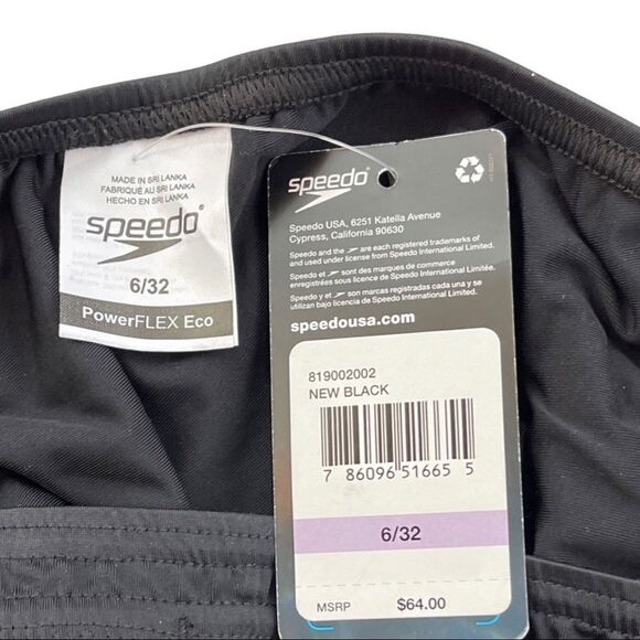 Speedo Moderate Ultraback PowerFLEX Performance Swimsuit • 32 • Black • NWT - Picture 9 of 10